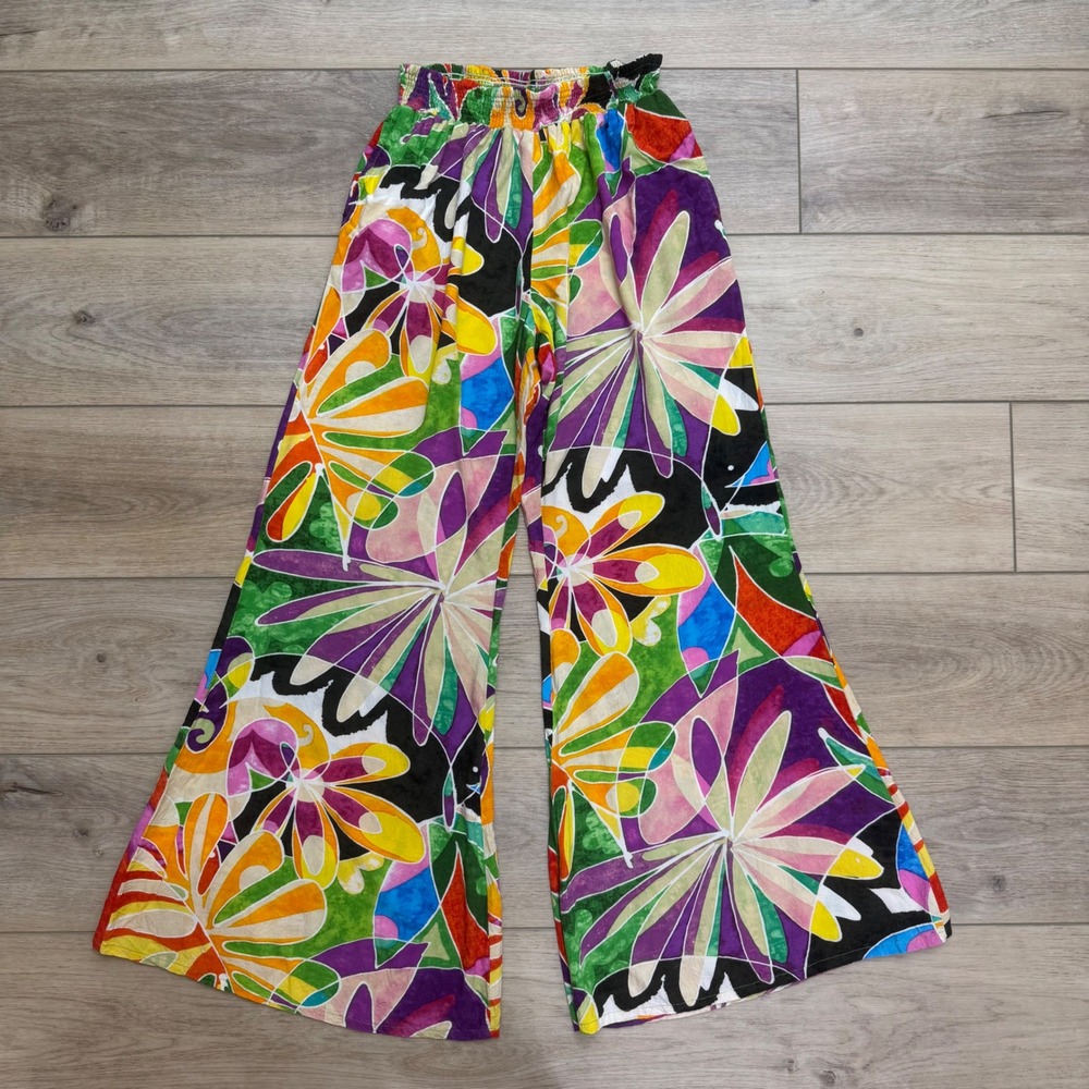 Vintage Jams World Shiraz Palazzo Pants‎ Dopamine Festival Hippie Wide Leg M